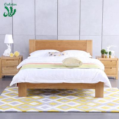 China Lighted Solid King Size Wooden Bed Headboard White Oak Wood for sale