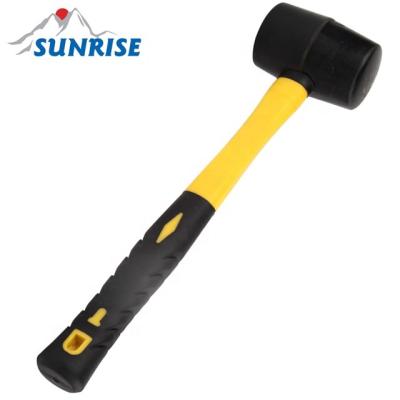 China Nail Hammer 83033-B# Mallet 12oz Rubber Hammer With Fiberglass Handle for sale