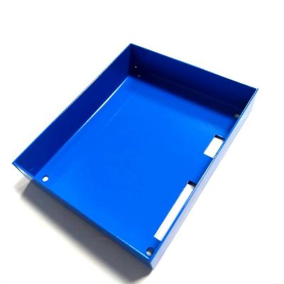 China High End Stainless Steel Blue Spraying SPCC Power Box Shell Sheet Stamping Bending Processing for sale