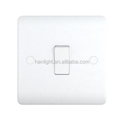 China Urea Powder Single Gang 10A 1 Pole White Urea British Standard Wall Switches for sale