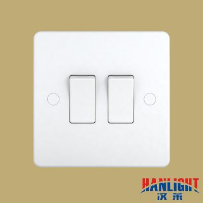 China UK Type - 2 Gang Single Pole / Double Pole Wall Switch Fc3021 for sale