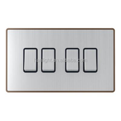 China BS 10A 4 band 1 way/2 way metal wall switch 86*146 for sale