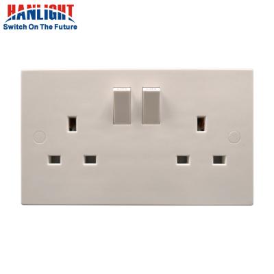 China British Standard Single Pole Wall Switch Socket Residential White Classic Strip 13A 2 / Multipurpose Bakelite for sale