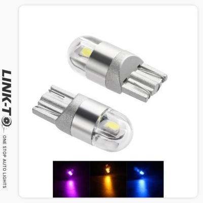 China LINK-TO T10-3030-2SMD T10 LED Car Wedge Lamp Bulb Normal Bright Auto Super Bright Aluminum Bulb With 7 Colors Available for sale