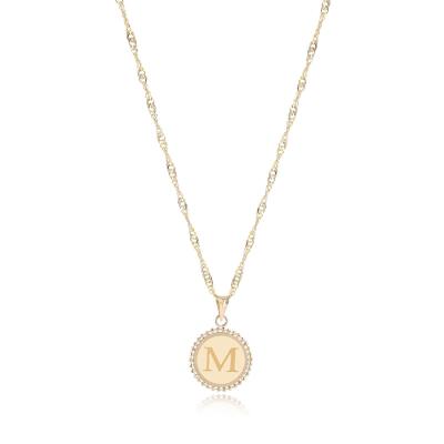 Китай 18K Gold ‘M’ Pendant Necklace продается