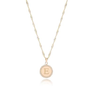 China 18K Gold ‘E’ Pendant Necklac en venta