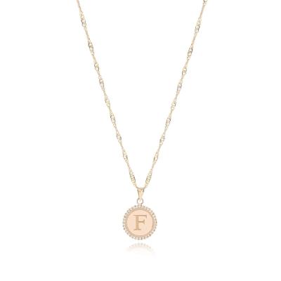 China 18K Gold ‘F’ Pendant Necklac for sale