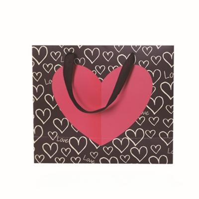 China Large Valentine's Day Luxury Craft Gift Shopping Paper Bag with Hand Length Handle for sale