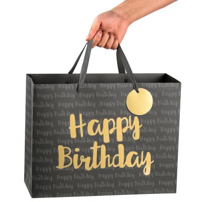 China Zhejiang 's Gravure Printing Ivory Board Paper Bag Affordable Happy Birthday Souvenir for sale