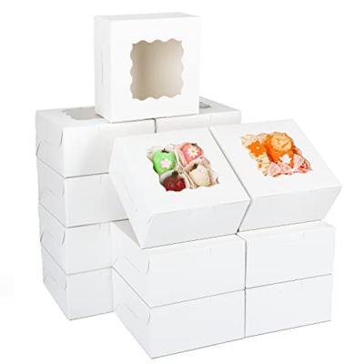 China Custom Order Foldable Paper Box With Clear Display Window For Dessert Treat Packaging for sale