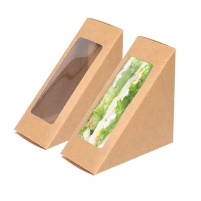 China Recycled Materials Custom Printed Sandwich Packaging Box with PVC Clear Window Takeaway for sale