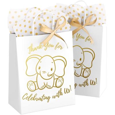 China Cartoon Baby Girl Gift Paper Bag Met CMYK 4 Kleur Offset Printing en vouwstijl Te koop