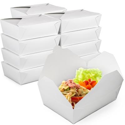 China Disposable Salad Packaging Food Containers Kraft Paper Box for Fast Foods and Takeaway for sale