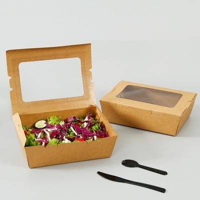 China Others Custom Disposable Takeaway Kraft Paper Lunch Box for Fast Food Microwavable for sale