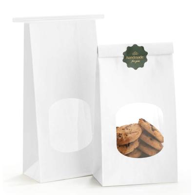 China Greaseproof Paper Hot Style Bottom Window White Brown Cookie Biscuit Kraft Paper Bag for sale