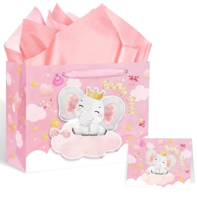 China Custom Cartoon Animals Baby Pink Tote Carrier Box mit Handlänge Griff und Band zu verkaufen