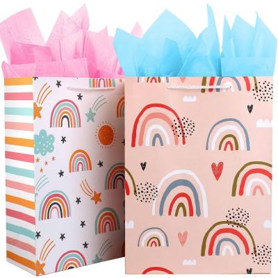 China Draagbare Cartoon Cute Kids Party Gift Tote Paper Bag met CMYK 4 kleur Offset Printing Te koop