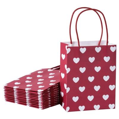 China Día de San Valentín 2024 Pequeño regalo de compras Bolsas de papel Kraft para joyas en color personalizado en venta