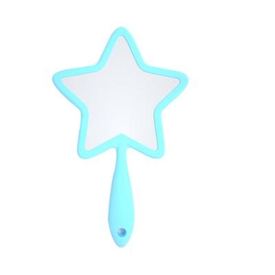 China Beautiful Big Large Personalized Custom Star Shaped Vanity Makeup Mirror Hand Held Wholesale Custom Made With Logo for sale