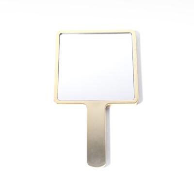 China Customized Customized Portable Electroplating Hand Held Dressing Table Mirror ABS Plastic Fashionable Natural Sliver Square Injection Mirror for sale