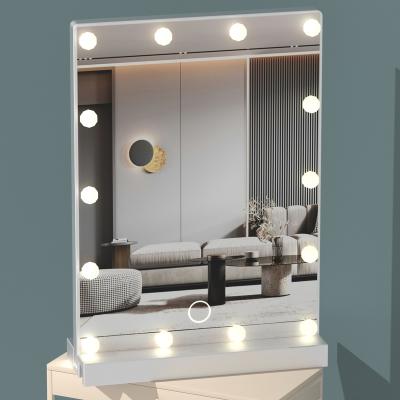 China Luxury LED Lighted Makeup Hollywood Vanity Console Mirror Dressing Table Set With Lighted Lights Manufacturers for sale