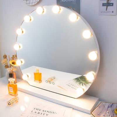 China Factory wholesale lighted vanity mirror with lights touch screen rheostat three color big light makeup supplier best Hollywood mirror for sale