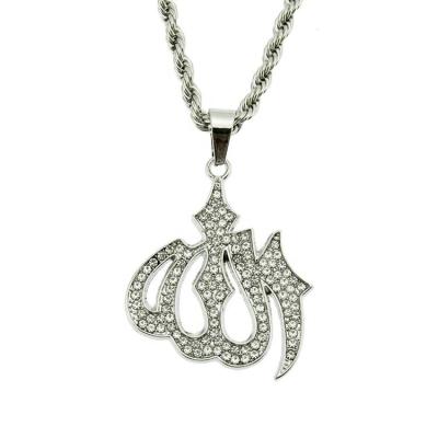 China Hiphop Running Hip Hop Twist Chain With Alloy And Rhinestone Exaggerated Lights Pendant Necklace for sale