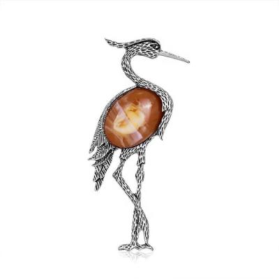 China New Style Animal Alloy Stock Brooch Oil Drip Flamingo Brooch For Women Men for sale