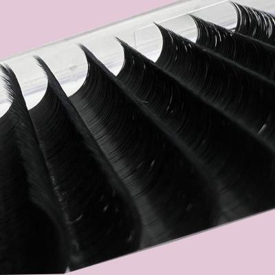 China Wholesale Matte Jet Dark Black Cashmere Lash Extension Trays Full Volume Fan Hair Extension Easy Highlights for sale