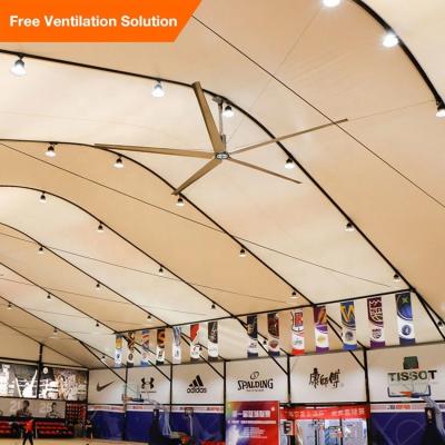 China Hotel 16ft large air 1.5kw hvls ceiling gym fitness pmsm fan for sale