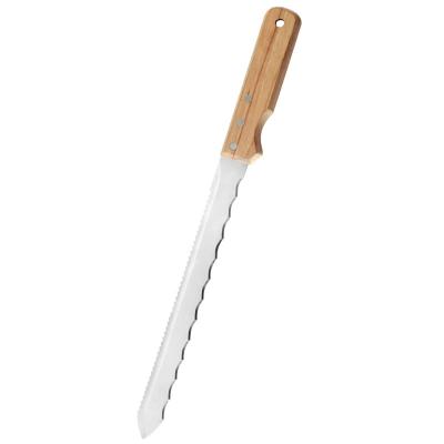 China Large Utility Knife Double Sawtooth Blade Knife For Insulator Battery Cutter Insulation Knife With Wood Handle for sale