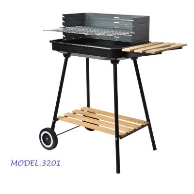 China Adjustable Size Customized Charcoal Chicken Grilling BBQ Grills With Wheels for sale