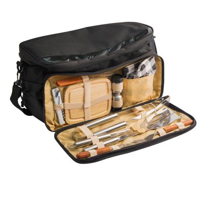 China Easily Cleaned BBQ Picnic Cooler Bag and Braai Set Insulated 11 Pcs Nylon Cooler Bag Set for sale