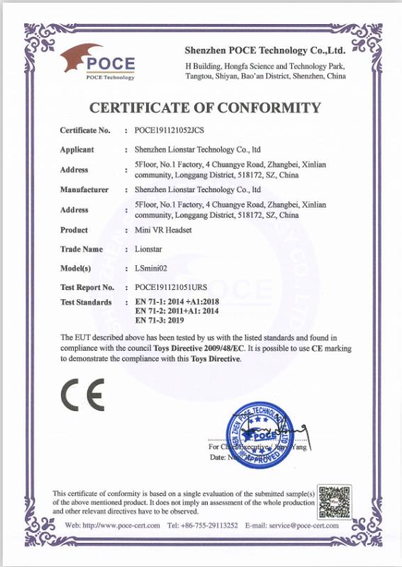 CE - Shenzhen Lionstar Technology Co., Ltd.