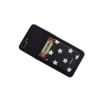 China Fashion Wholesale Microfiber Phone Card Holder Lycra Smartphone Custom Logo Card Wallet for sale