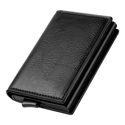 China Anti Theft Rfid Blocking TILONSTAR Metal Wallets For Men Tarjetero Hombre Wallet Leather Card Holder for sale