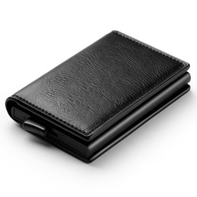 China Credit Card Holder RFID Blocking Men's Wallet RFID Blocking Cartera Hombre Card Holder Credit Card Metal Aluminum Wallet for sale