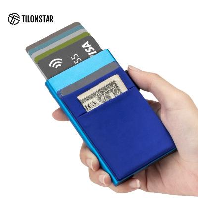 China With Coin Pocket Custom Printed Logo Credit Card Holder Ultra Thin Minimalist RFID Blocking Credit Card Wallet for sale