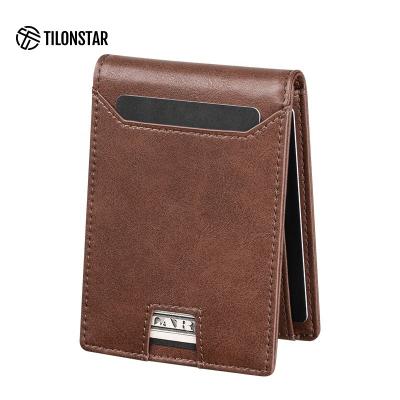 China Slim Bi-Fold Card Slots & Minimalist Logo Handmade Cash Pocket Credit Pocket Cash Rfid Wallet Card Holder Minimalist Bi-Fold Slim Genuine Leather Men Wallets for sale