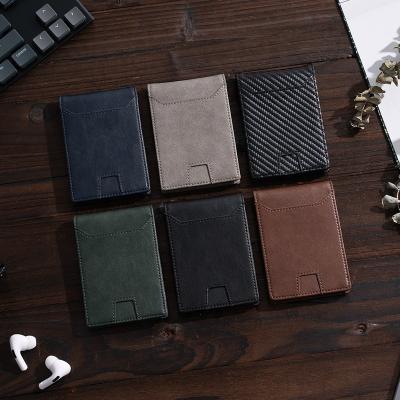 China RFID Embossed Genuine Designer Mini Wallets Carbon Fiber Wallet Billeteras Leather Wallet Man for sale