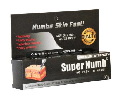 China OEM ODM Super Numb Tattoo Cream 30g Painless Tattoo Numbing Cream en venta