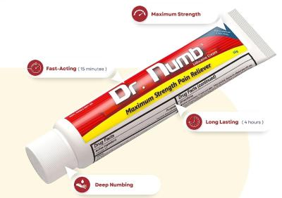 China Dr. Numb 5% Tattoo Numbing Cream 30g Numbing Gel For Piercings en venta