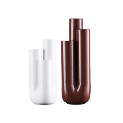 China Mouth Minimalist Colorful Home Creative Ceramic Decorative Vase for sale