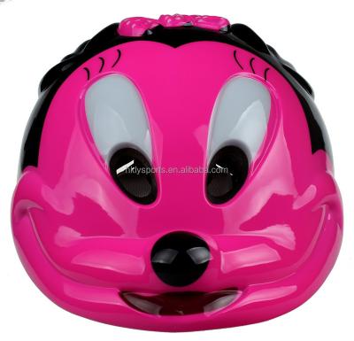 China Custom pink bike helmet mickey mouse lovely kids cycle scooter helmet for kids bicycle for sale