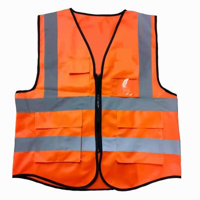 China Cheaper Unisex High Visibility Safety Vest Economic Visible High Safety Vest With Silver Reflective Strips for sale