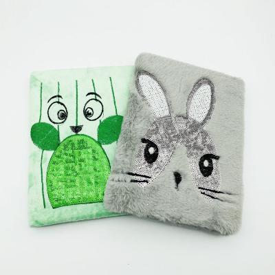 China 2020 newest hardcover factory direct wholesale creative stationery cactus and rabbit design plush novelty notebooks for sale