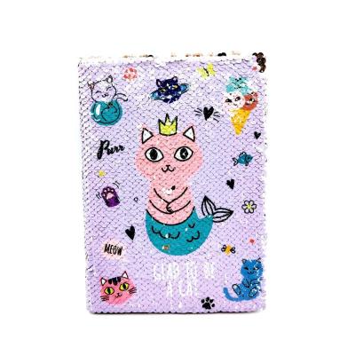 China High Quality Cute Hardcover Book Mermaid Flip Sequin Diary Journal Notebook for sale