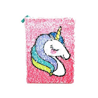 China Hardcover Book Unicorn Full Color Reversible Magical Dog Sequin Notebooks Animal Gift for Kids for sale