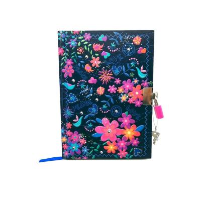 China Custom Logo Hardcover Secret Diary Hardcover Book Secret Diary With Lock Notebook For Students for sale