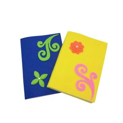 China Hot Sale Hardcover Wool Felt Softcover and Printed Inner Page Notebook with Diamond for sale